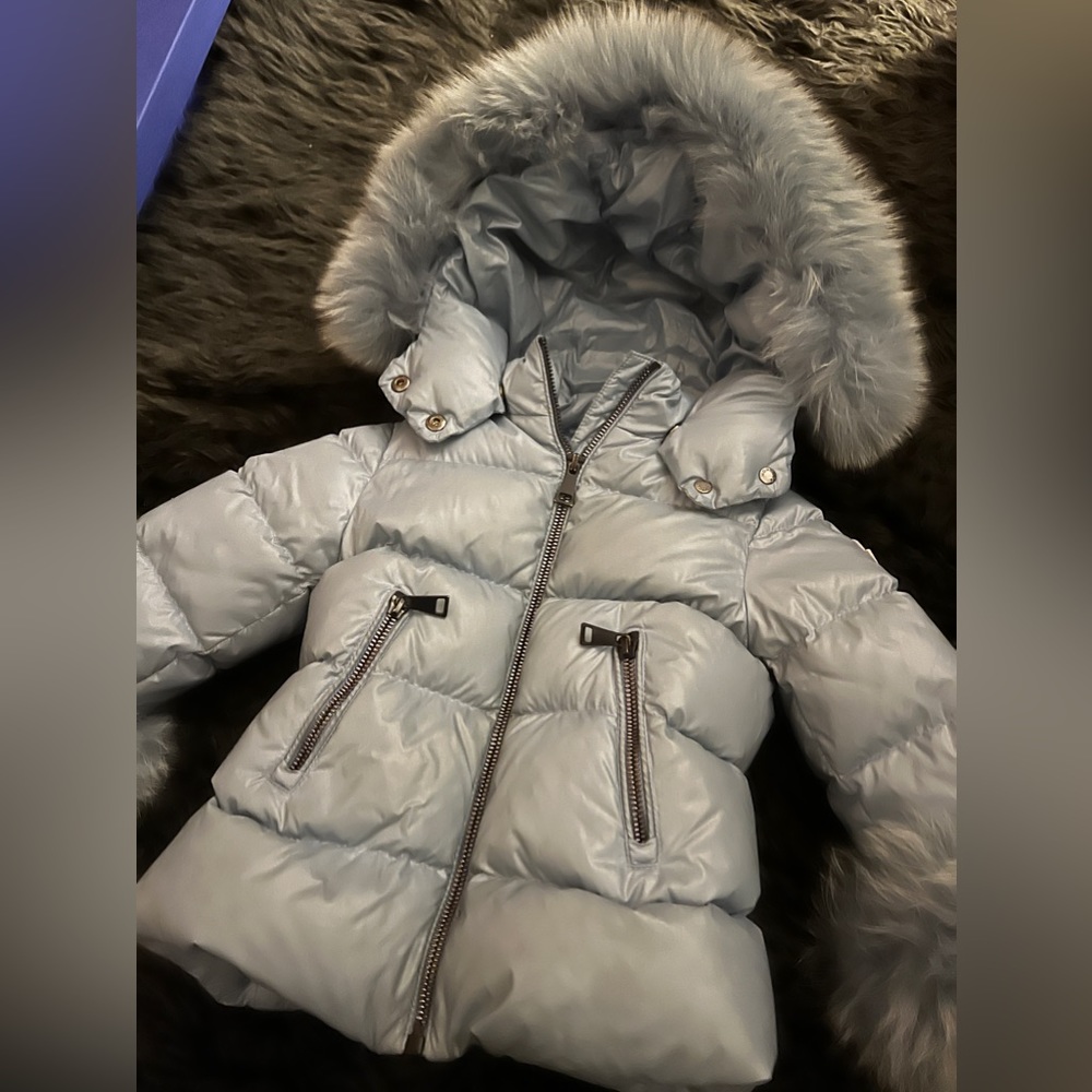 Flawless blue fox Moncler fur coat 4T